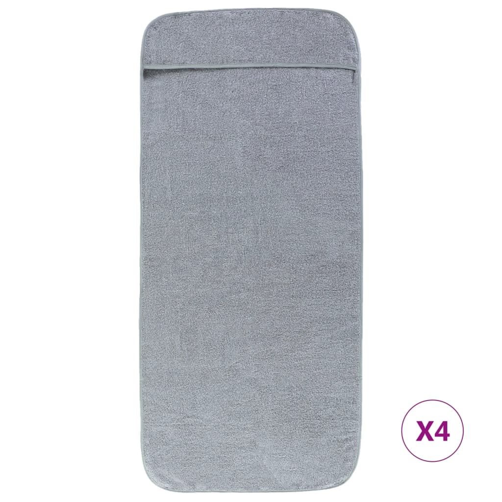 vidaXL Prosoape de plajă, 4 buc., gri, 60x135 cm, textil 400 GSM vidaXL Prosoape de plajă, 4 buc., gri, 60x135 cm, textil 400 GSM
