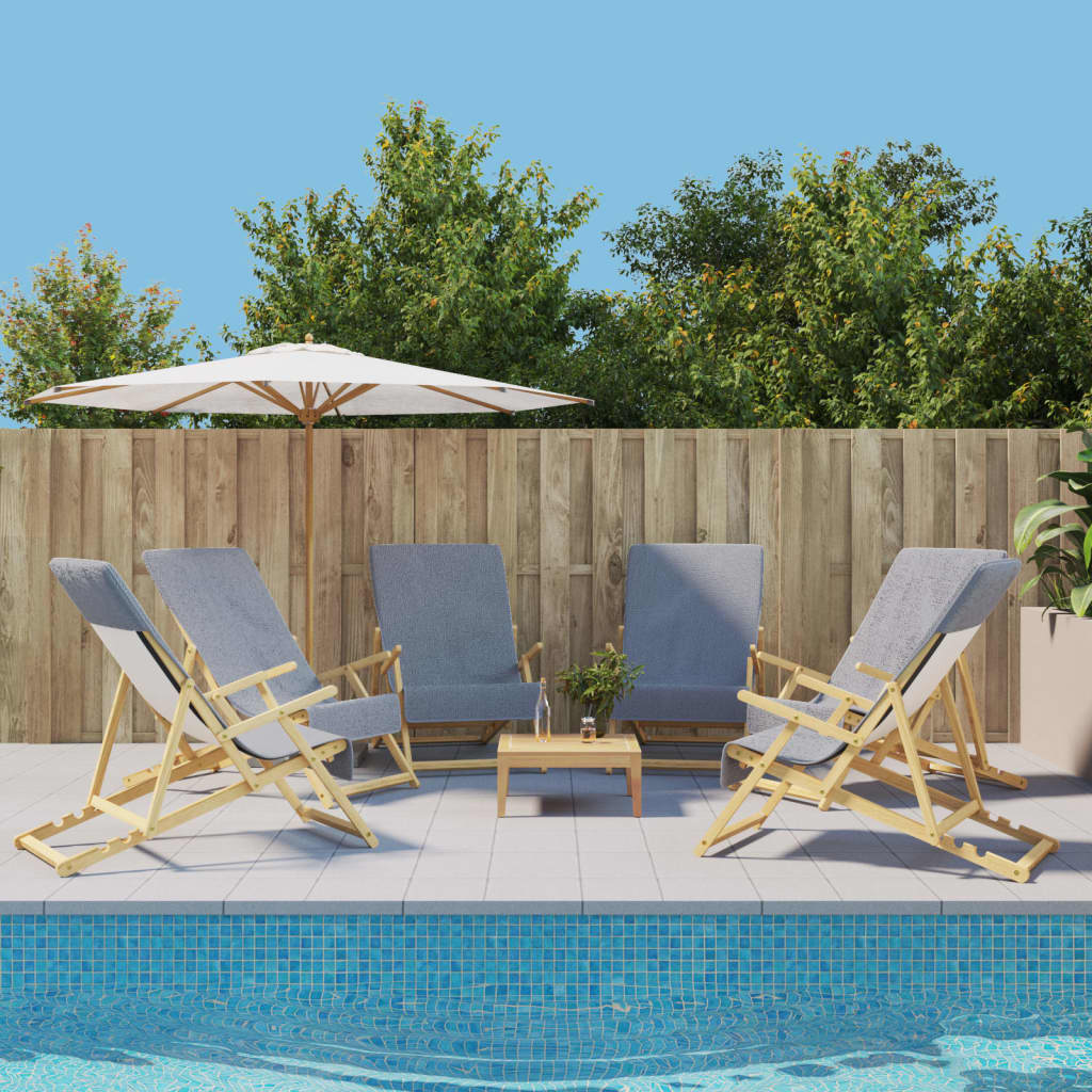 vidaXL Prosoape de plajă 6 buc. gri 60x135 cm textil 400 GSM vidaXL Prosoape de plajă 6 buc. gri 60x135 cm textil 400 GSM