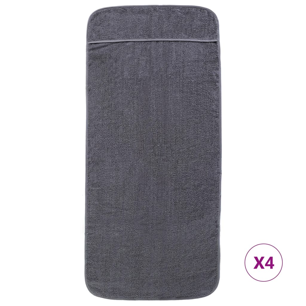 vidaXL Prosoape de plajă, 4 buc., antracit, 60x135 cm, textil 400 GSM vidaXL Prosoape de plajă, 4 buc., antracit, 60x135 cm, textil 400 GSM