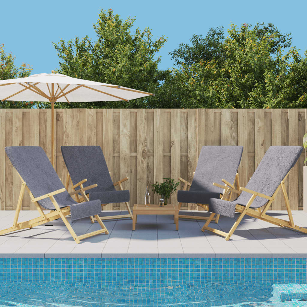 vidaXL Prosoape de plajă, 4 buc., antracit, 60x135 cm, textil 400 GSM vidaXL Prosoape de plajă, 4 buc., antracit, 60x135 cm, textil 400 GSM