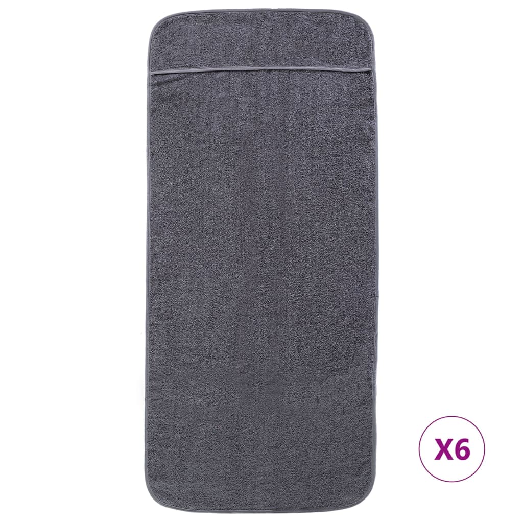 vidaXL Prosoape de plajă, 6 buc., antracit, 60x135 cm, textil 400 GSM vidaXL Prosoape de plajă, 6 buc., antracit, 60x135 cm, textil 400 GSM