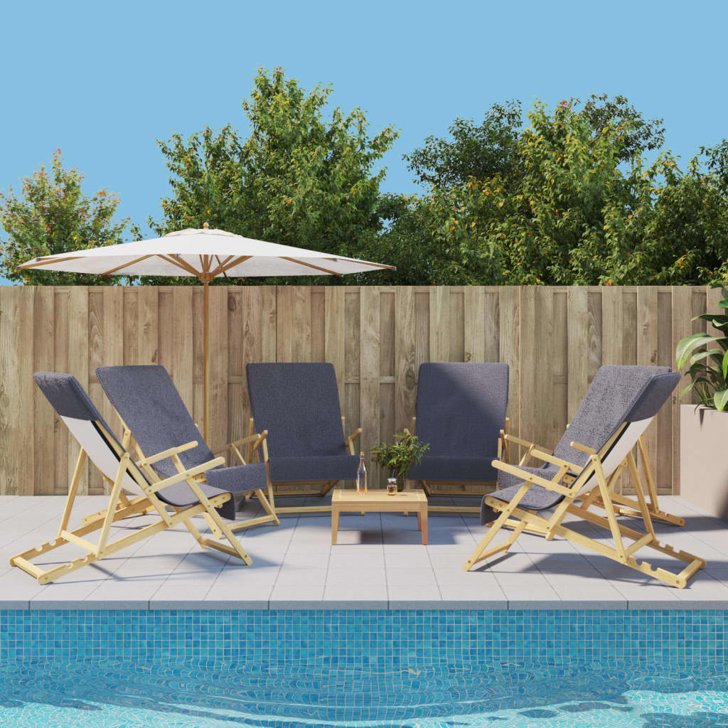 vidaXL Prosoape de plajă, 6 buc., antracit, 60x135 cm, textil 400 GSM vidaXL Prosoape de plajă, 6 buc., antracit, 60x135 cm, textil 400 GSM
