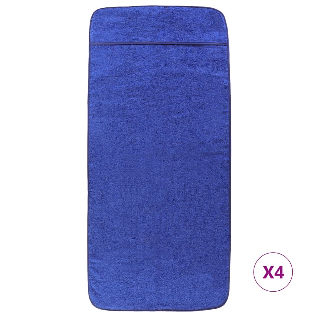 vidaXL Prosoape de plajă, 4 buc., albastru, 60x135 cm, textil 400 GSM vidaXL Prosoape de plajă, 4 buc., albastru, 60x135 cm, textil 400 GSM