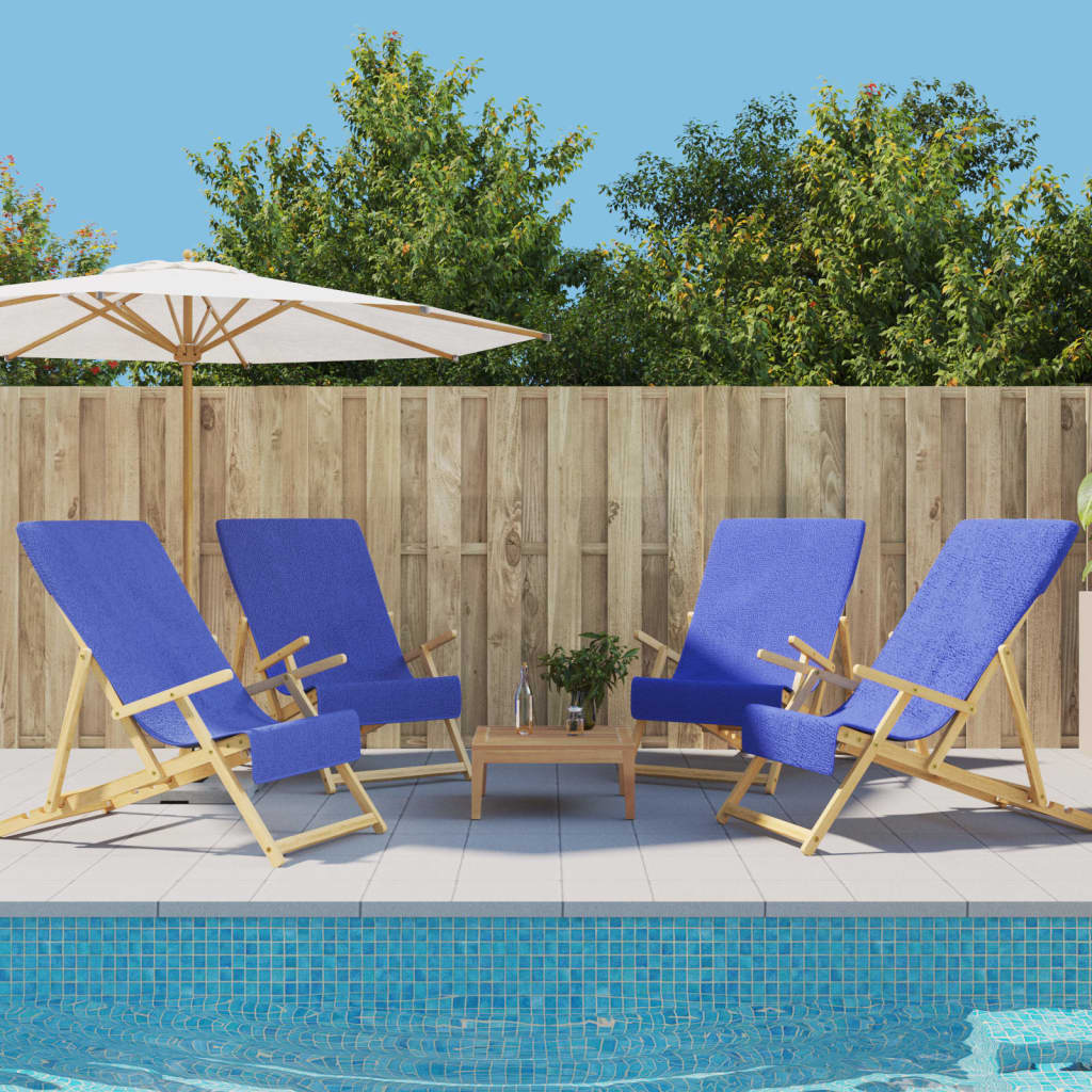 vidaXL Prosoape de plajă, 4 buc., albastru, 60x135 cm, textil 400 GSM vidaXL Prosoape de plajă, 4 buc., albastru, 60x135 cm, textil 400 GSM