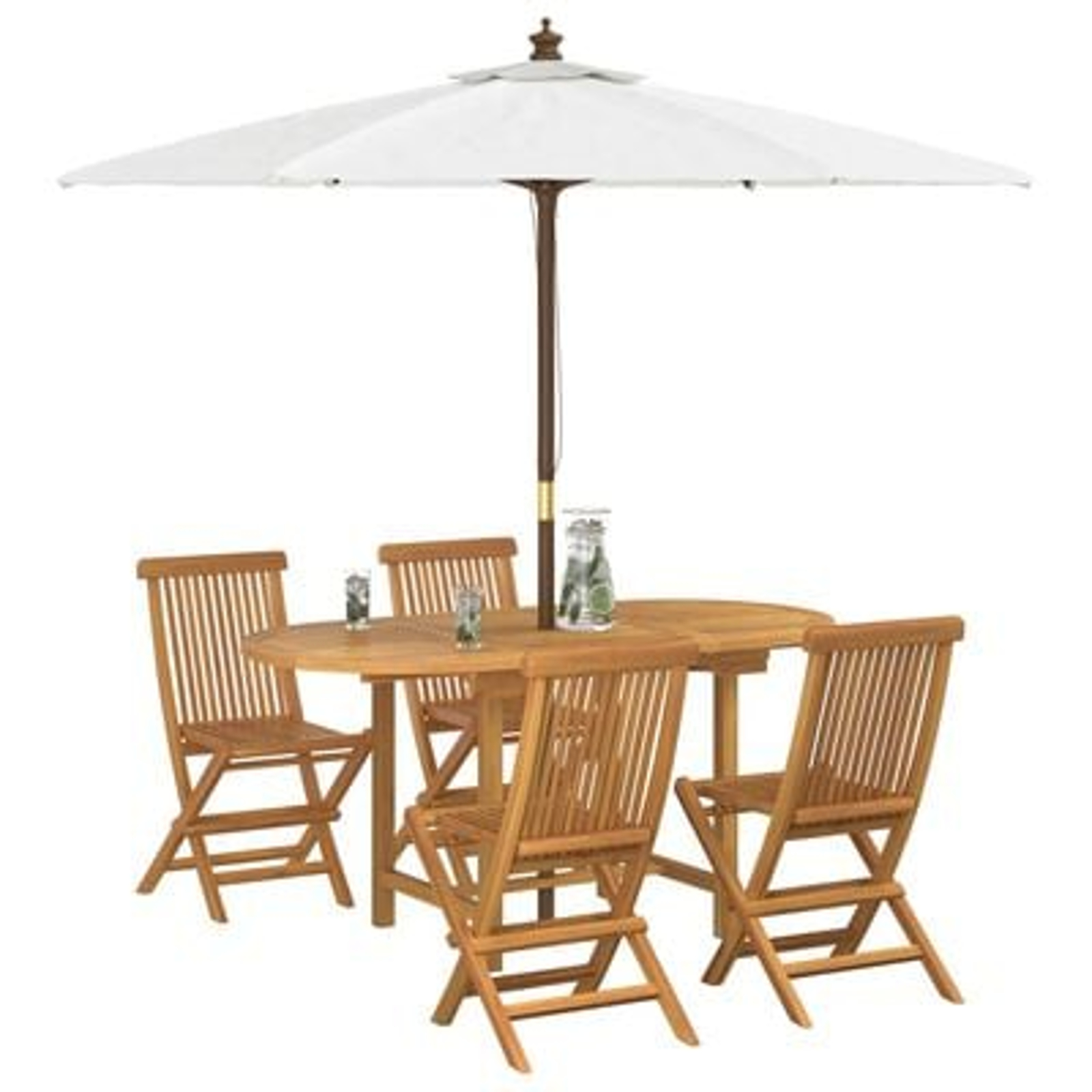 Set de dining pentru gradină 5 piese din lemn masiv de tec Set de dining pentru gradină 5 piese din lemn masiv de tec