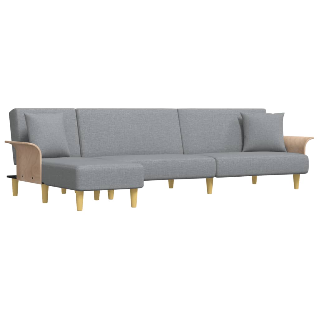 vidaXL Canapea extensibilă în formă de L gri 279x140x70 cm catifea