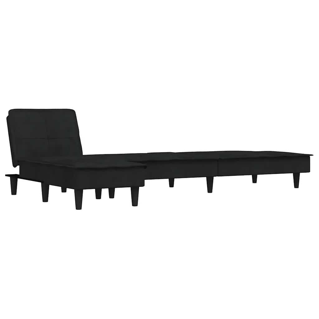 vidaXL Canapea în formă de L negru 255x140x70 cm catifea vidaXL Canapea în formă de L negru 255x140x70 cm catifea