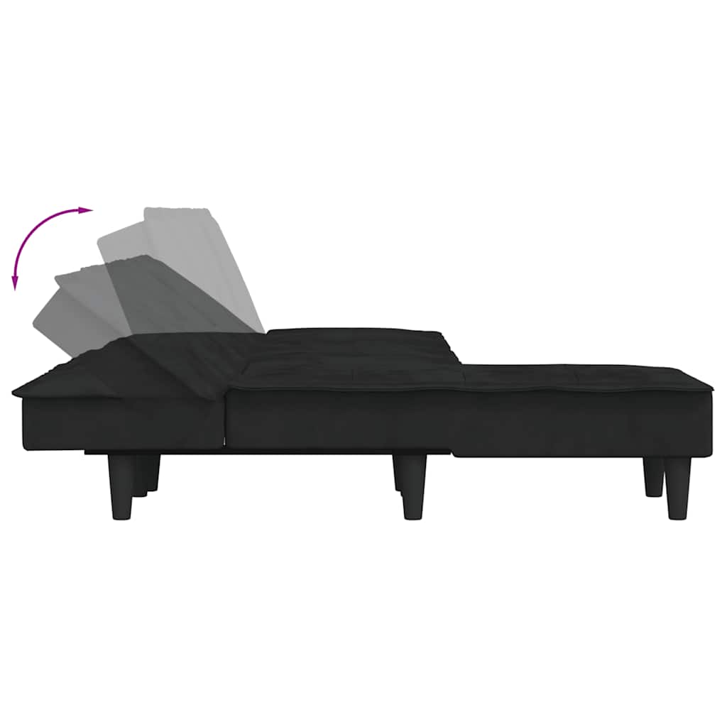 vidaXL Canapea în formă de L negru 255x140x70 cm catifea vidaXL Canapea în formă de L negru 255x140x70 cm catifea