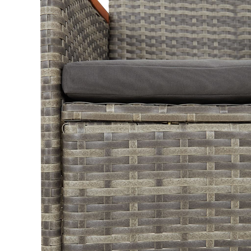 vidaXL Set mobilier grădină cu perne, 9 piese, gri, poliratan vidaXL Set mobilier grădină cu perne, 9 piese, gri, poliratan