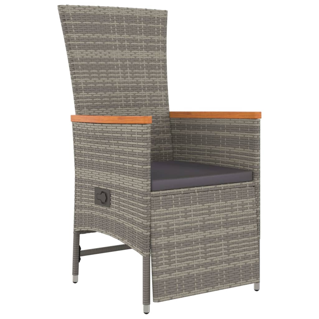 vidaXL Set mobilier grădină cu perne, 9 piese, gri, poliratan vidaXL Set mobilier grădină cu perne, 9 piese, gri, poliratan