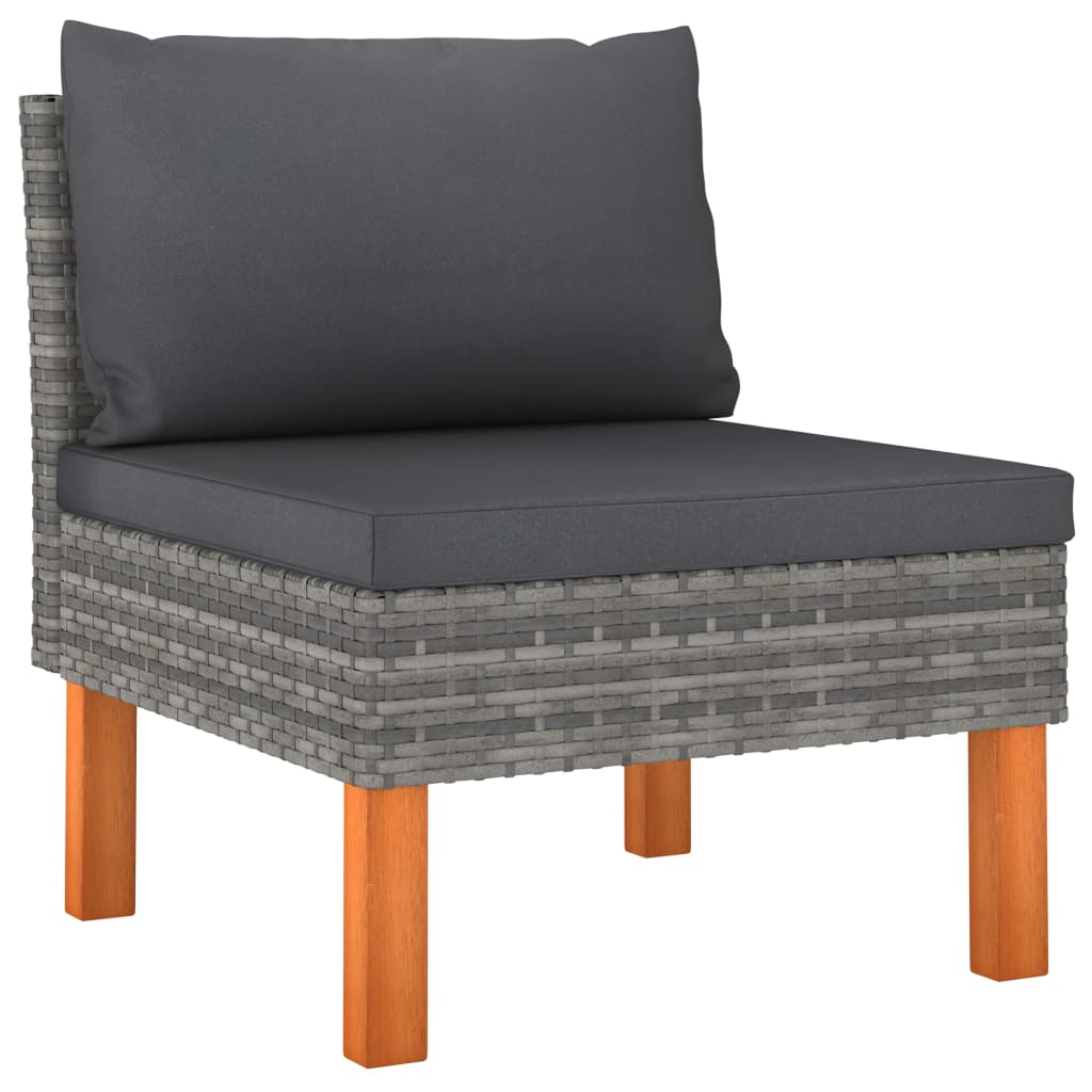 vidaXL Set mobilier grădină, 3 piese, poliratan & lemn masiv eucalipt vidaXL Set mobilier grădină, 3 piese, poliratan & lemn masiv eucalipt