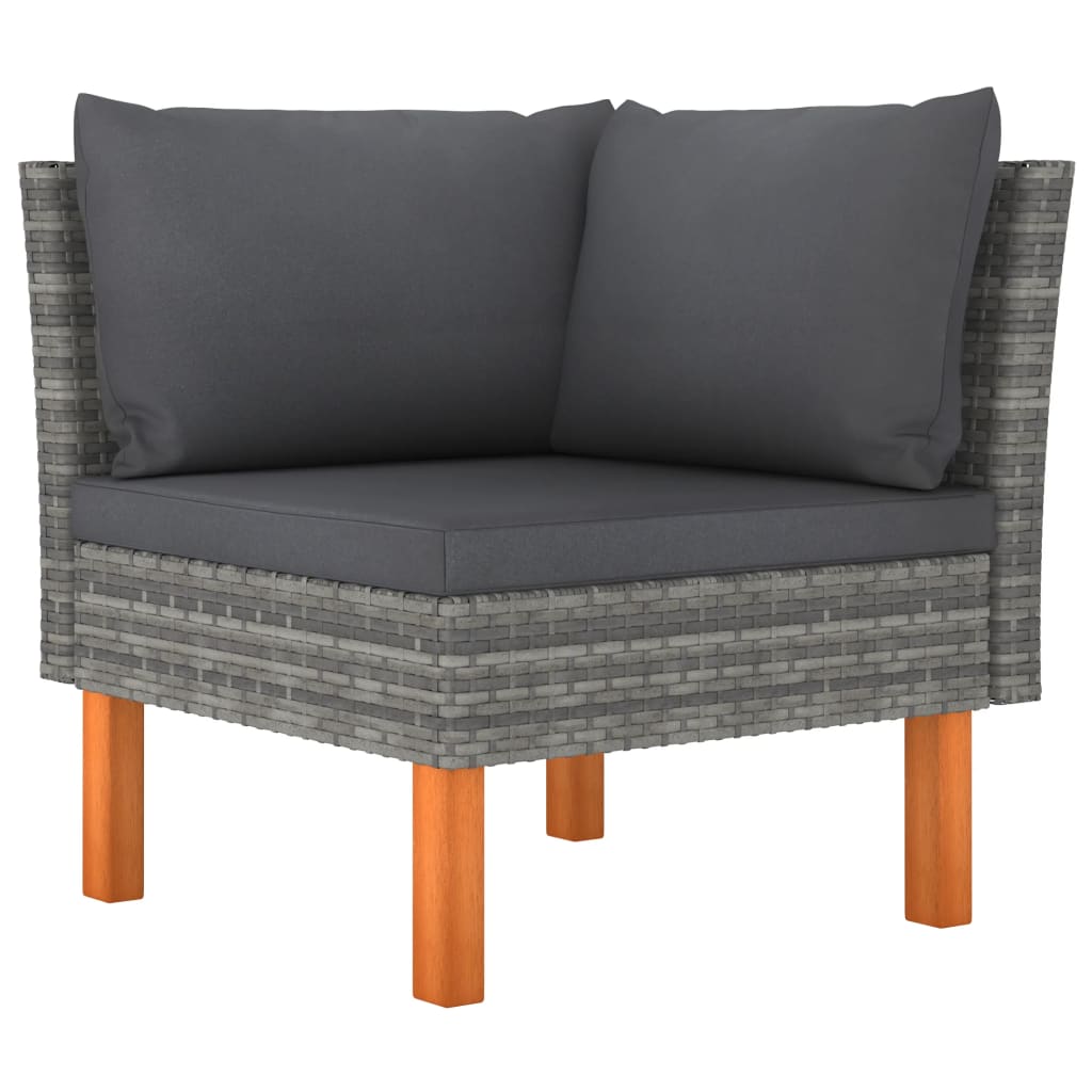vidaXL Set mobilier grădină, 3 piese, poliratan & lemn masiv eucalipt vidaXL Set mobilier grădină, 3 piese, poliratan & lemn masiv eucalipt