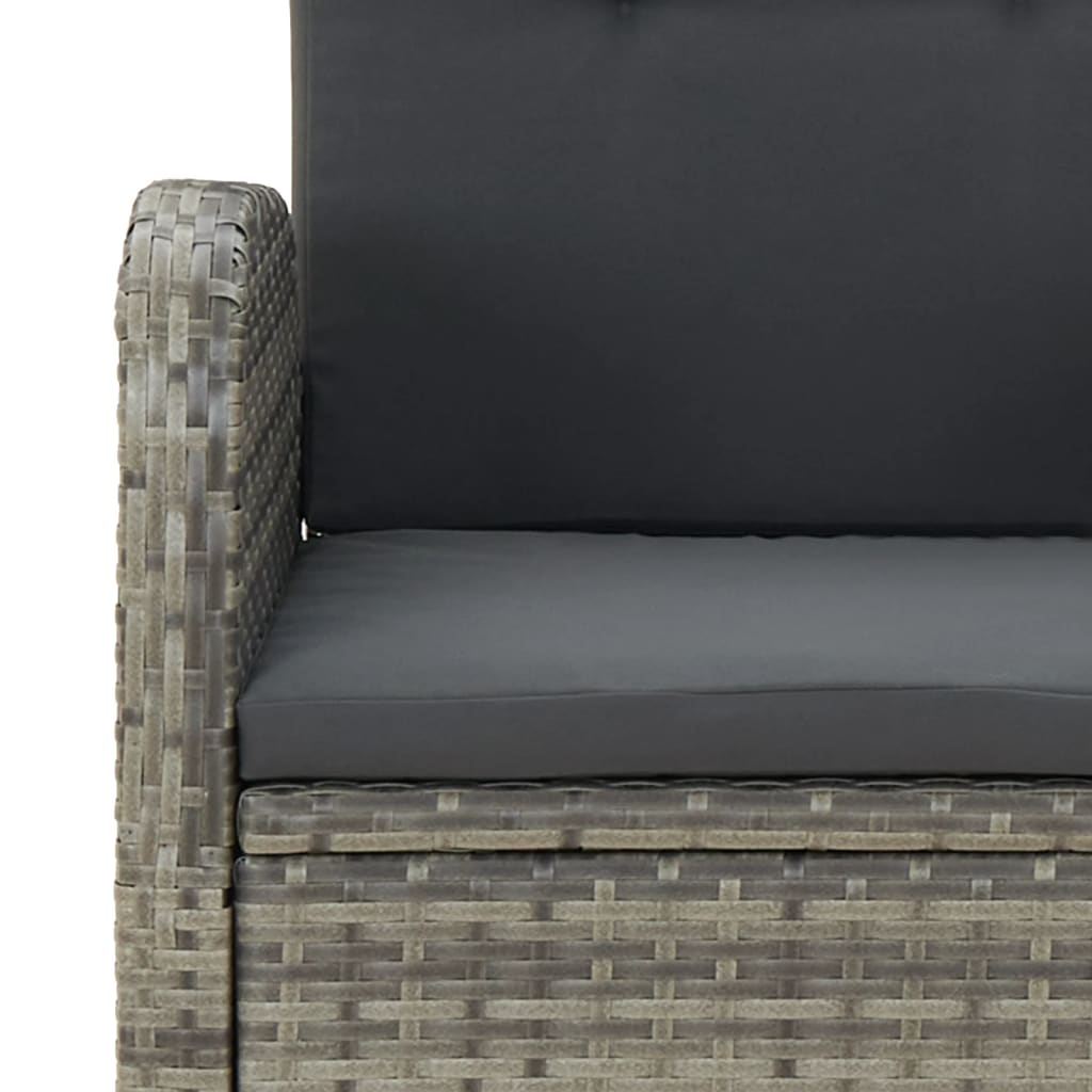 vidaXL Set mobilier grădină cu perne, 9 piese, gri, poliratan