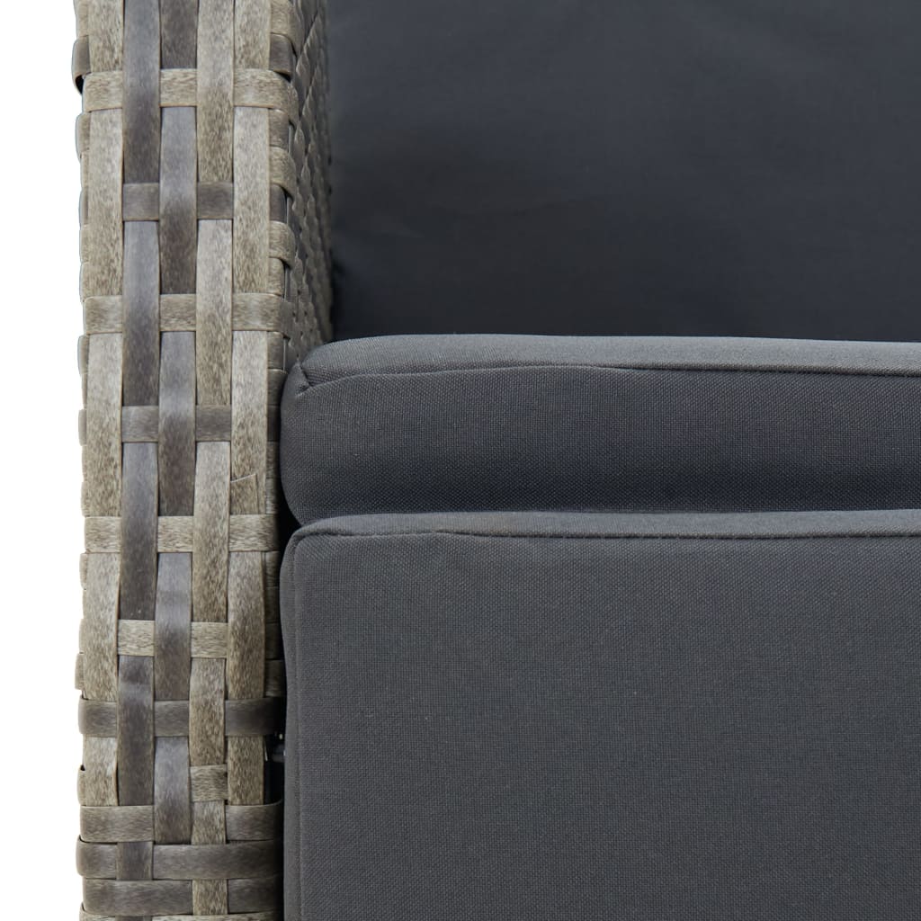 vidaXL Set mobilier grădină cu perne, 9 piese, gri, poliratan vidaXL Set mobilier grădină cu perne, 9 piese, gri, poliratan