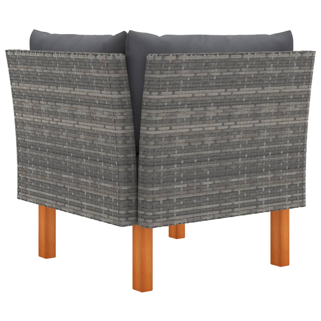 vidaXL Set mobilier grădină, 3 piese, poliratan & lemn masiv eucalipt
