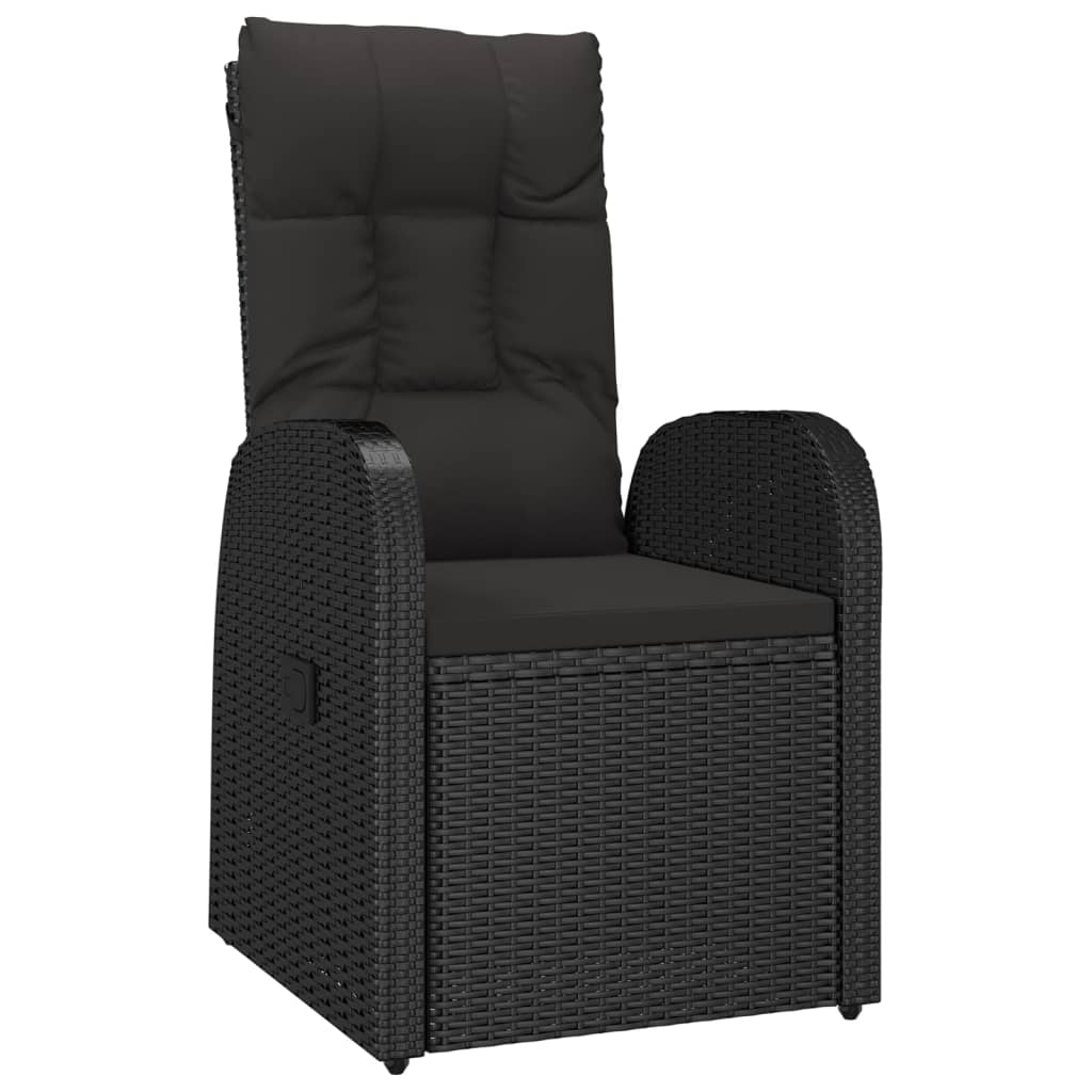 vidaXL Set mobilier de grădină cu perne, 9 piese, negru, poliratan vidaXL Set mobilier de grădină cu perne, 9 piese, negru, poliratan