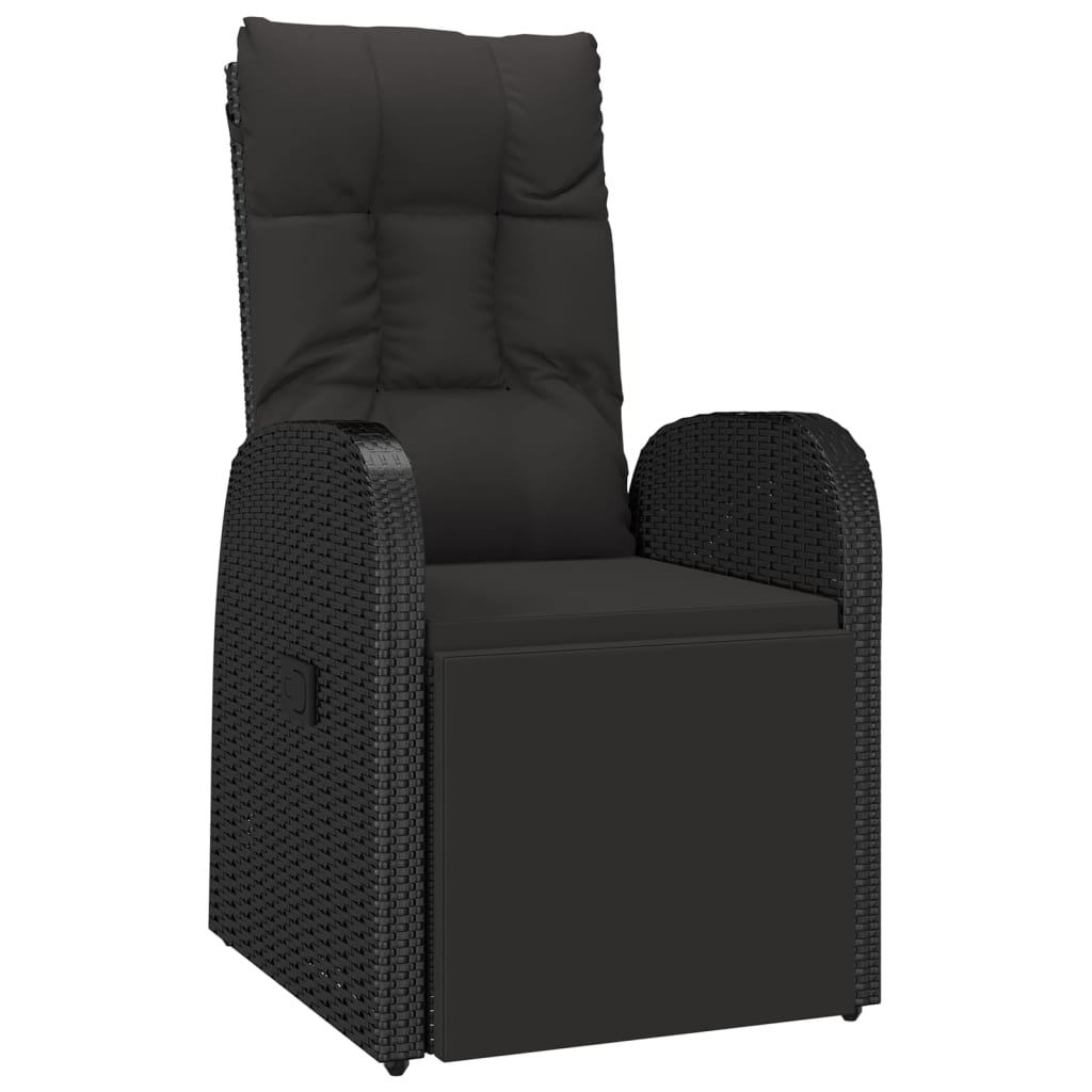 vidaXL Set mobilier de grădină cu perne, 9 piese, negru, poliratan vidaXL Set mobilier de grădină cu perne, 9 piese, negru, poliratan