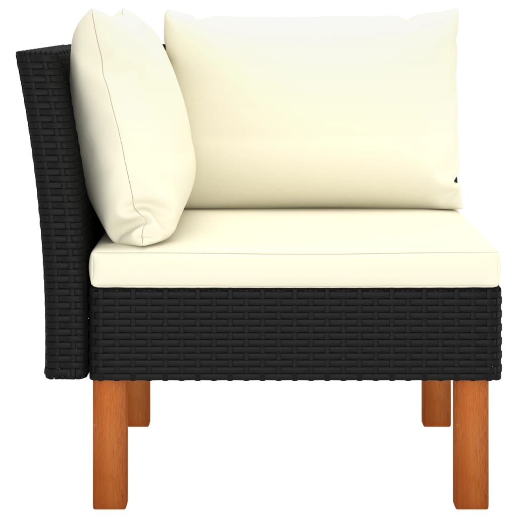 vidaXL Set mobilier grădină, 3 piese, poliratan & lemn masiv eucalipt