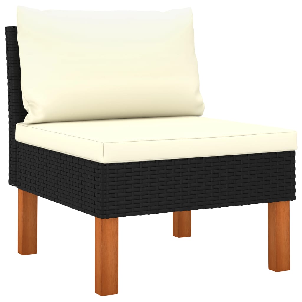 vidaXL Set mobilier grădină, 3 piese, poliratan & lemn masiv eucalipt