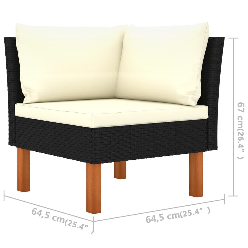 vidaXL Set mobilier grădină, 3 piese, poliratan & lemn masiv eucalipt vidaXL Set mobilier grădină, 3 piese, poliratan & lemn masiv eucalipt