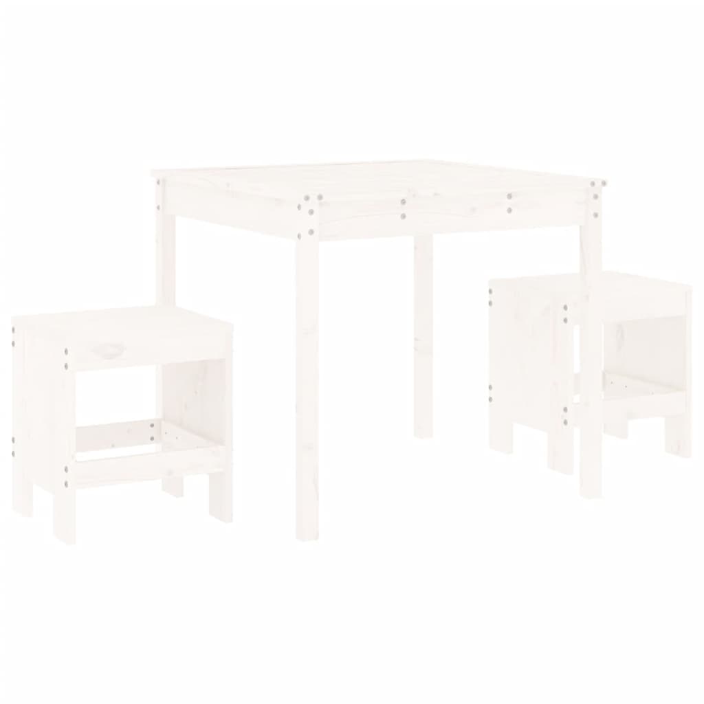 vidaXL Set bistro de grădină, 3 piese, alb, lemn masiv de pin vidaXL Set bistro de grădină, 3 piese, alb, lemn masiv de pin
