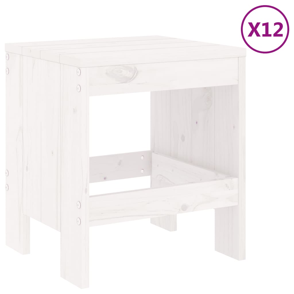 vidaXL Set mobilier de grădină, 13 piese, alb, lemn masiv de pin vidaXL Set mobilier de grădină, 13 piese, alb, lemn masiv de pin