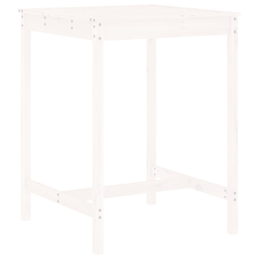 vidaXL Set bar de grădină, 3 piese, alb, lemn masiv de pin
