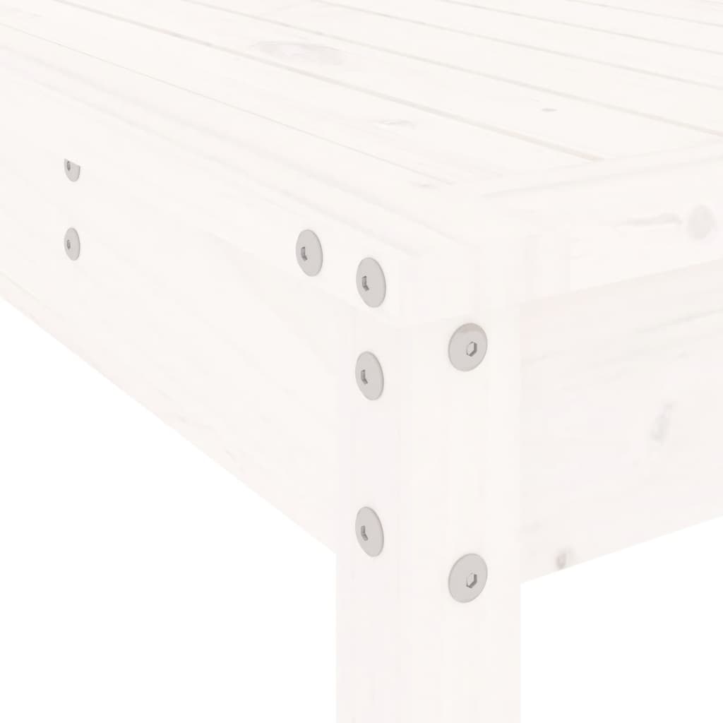 vidaXL Set bar de grădină, 9 piese, alb, lemn masiv de pin