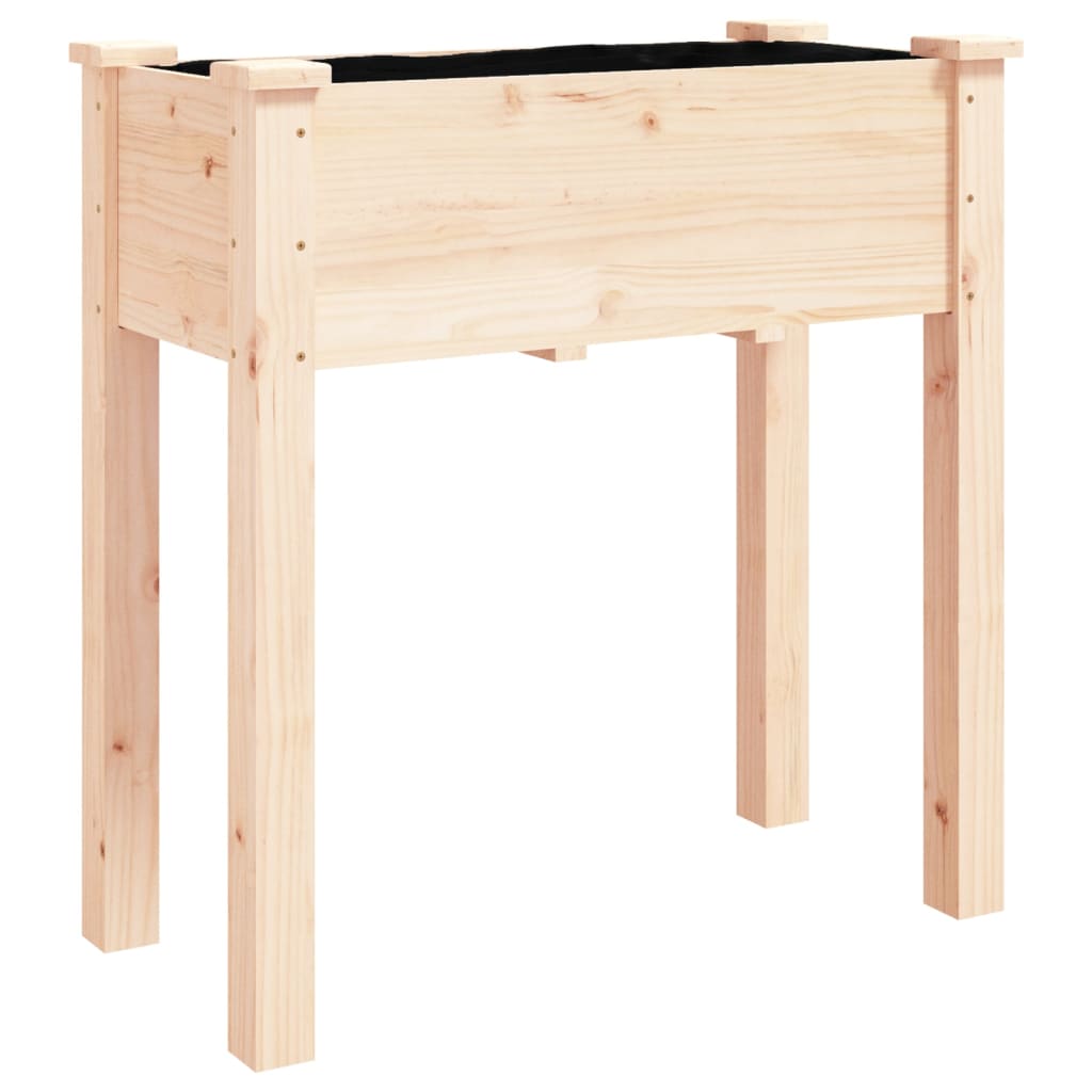 vidaXL Jardinieră cu roți și căptușeală 71x37x80 cm lemn masiv de brad vidaXL Jardinieră cu roți și căptușeală 71x37x80 cm lemn masiv de brad