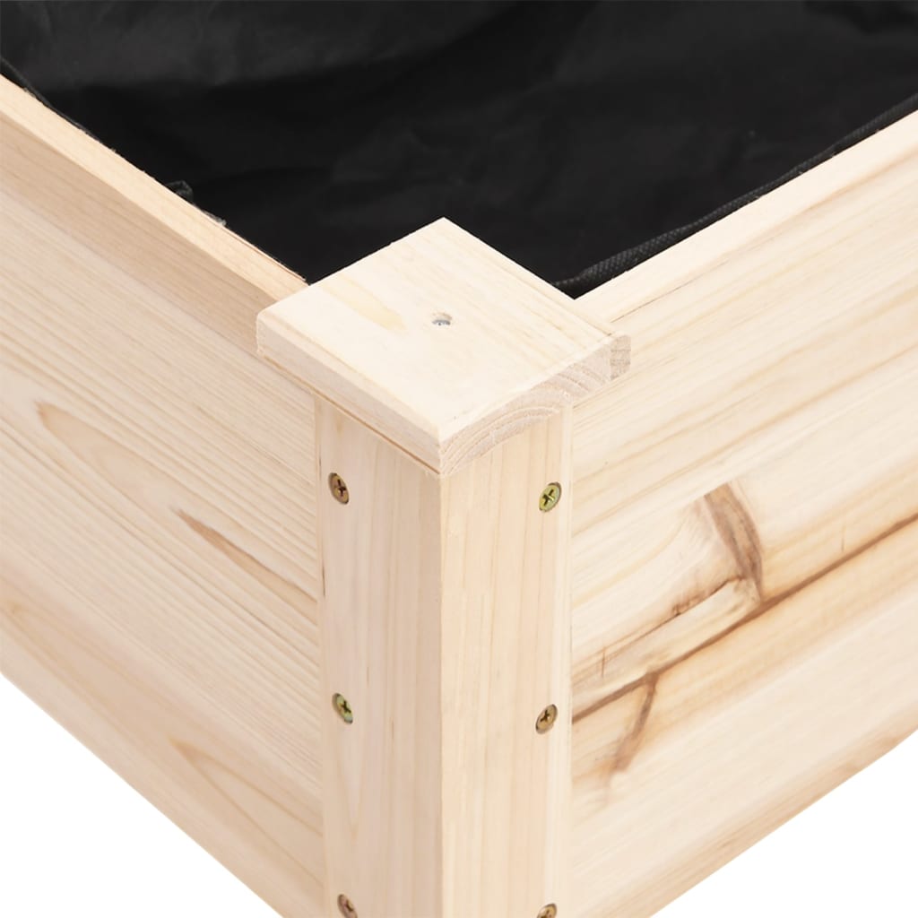 vidaXL Jardinieră cu roți și căptușeală 118x59x80cm lemn masiv de brad vidaXL Jardinieră cu roți și căptușeală 118x59x80cm lemn masiv de brad