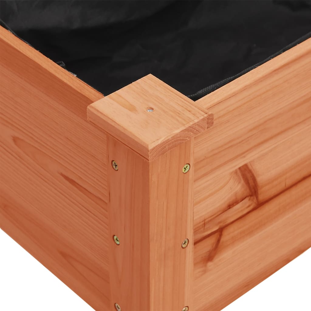 vidaXL Jardinieră cu roți&căptușeală maro 118x59x76 cm lemn masiv brad vidaXL Jardinieră cu roți&căptușeală maro 118x59x76 cm lemn masiv brad