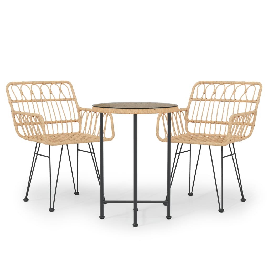 vidaXL Set mobilier de grădină, 3 piese, poliratan vidaXL Set mobilier de grădină, 3 piese, poliratan