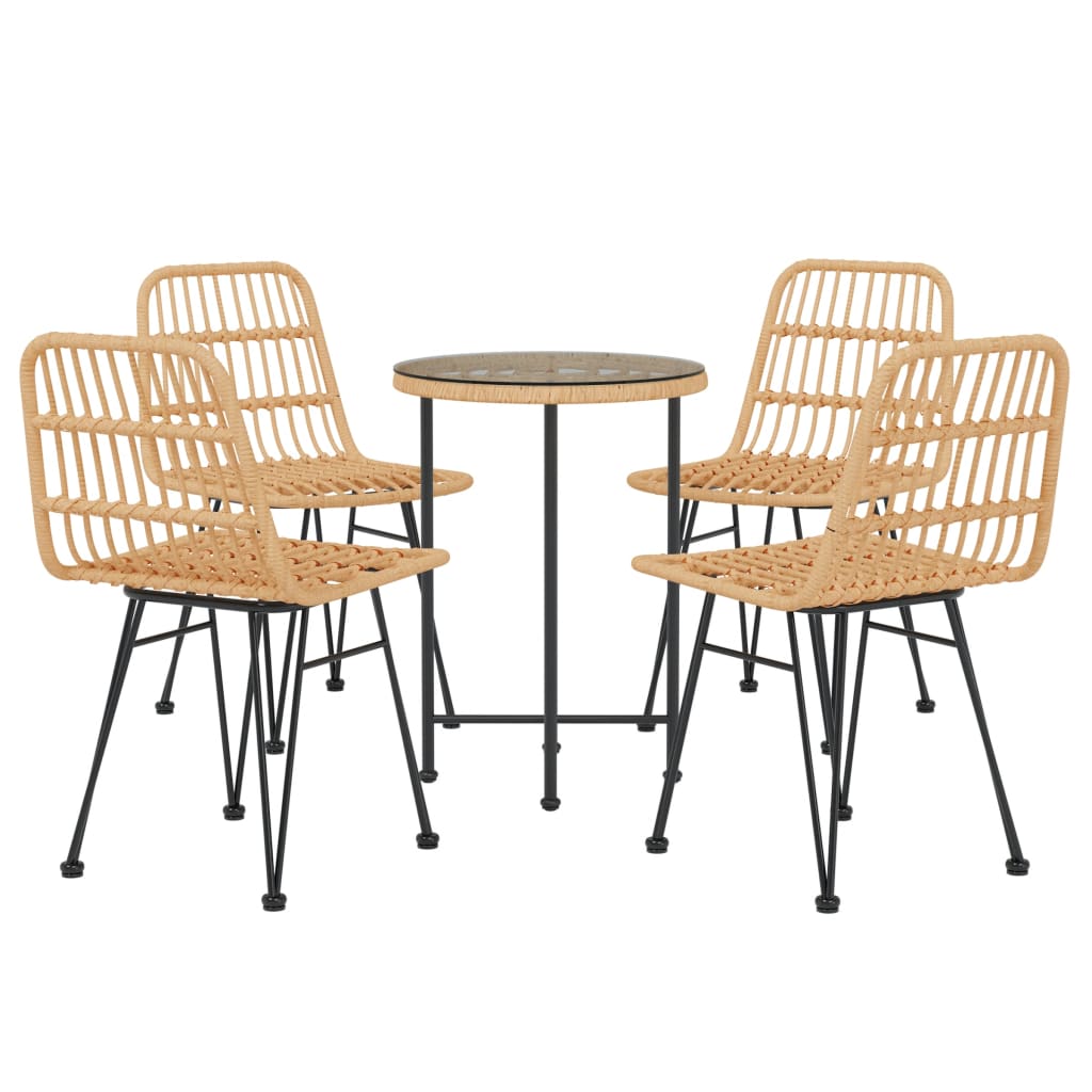 vidaXL Set mobilier de grădină, 5 piese, poliratan
