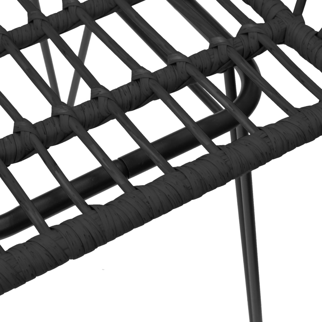 vidaXL Set mobilier de grădină, 5 piese, negru, poliratan