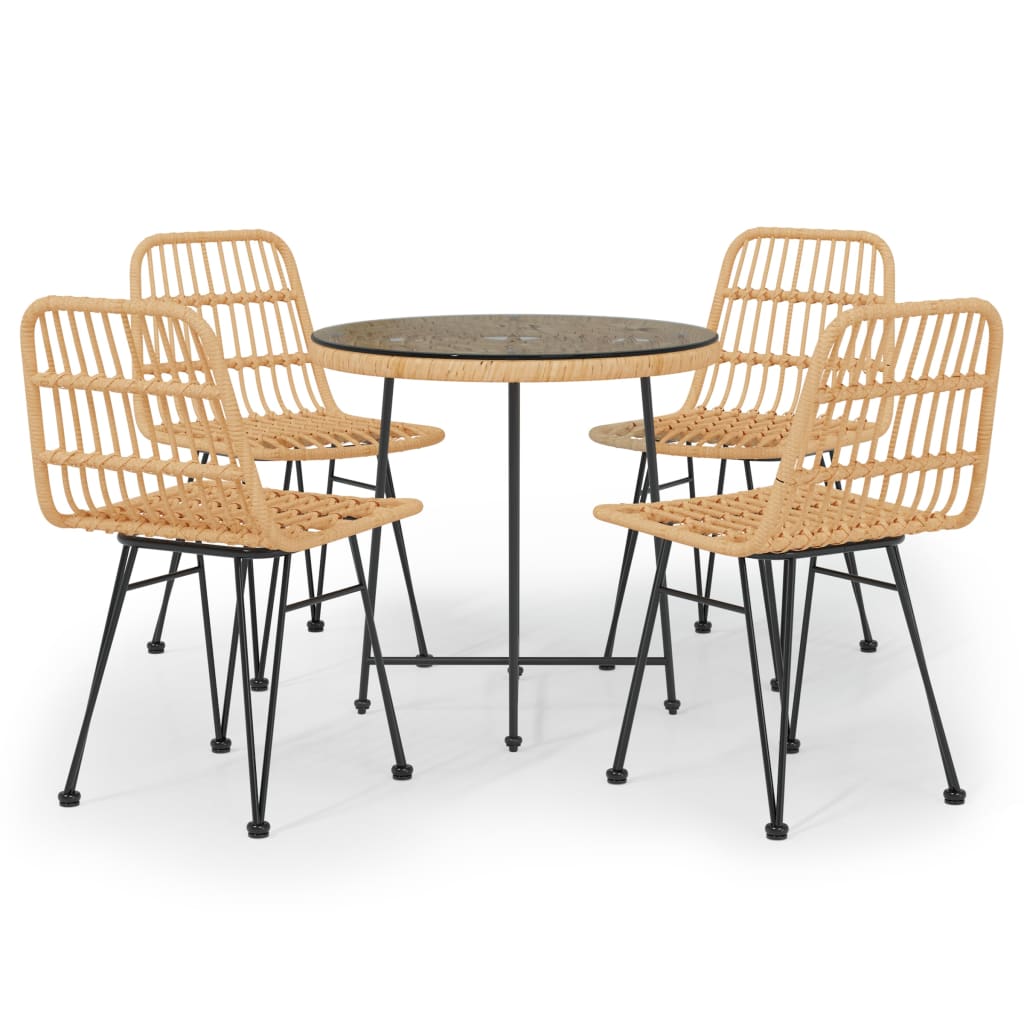 vidaXL Set mobilier de grădină, 5 piese, poliratan