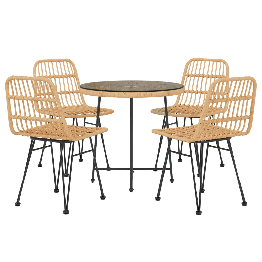 vidaXL Set mobilier de grădină, 5 piese, poliratan
