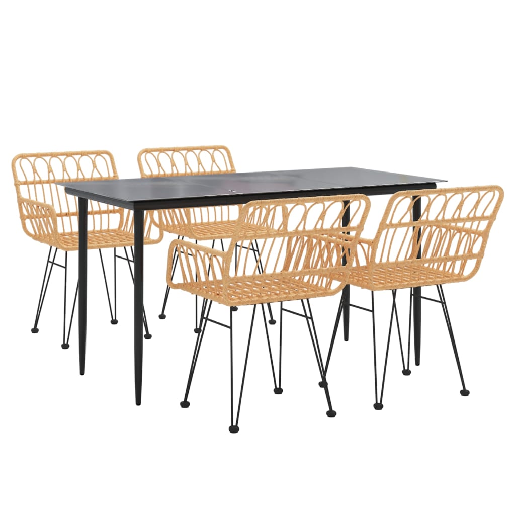 vidaXL Set mobilier de grădină, 5 piese, poliratan