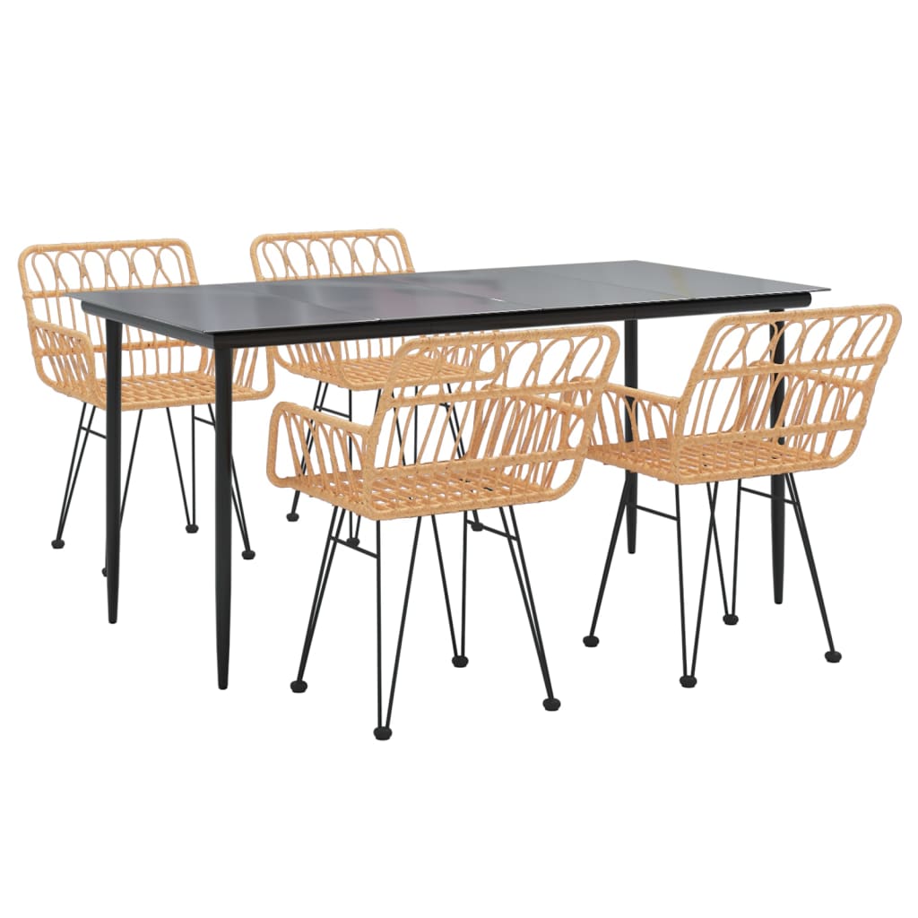 vidaXL Set mobilier de grădină, 5 piese, poliratan vidaXL Set mobilier de grădină, 5 piese, poliratan