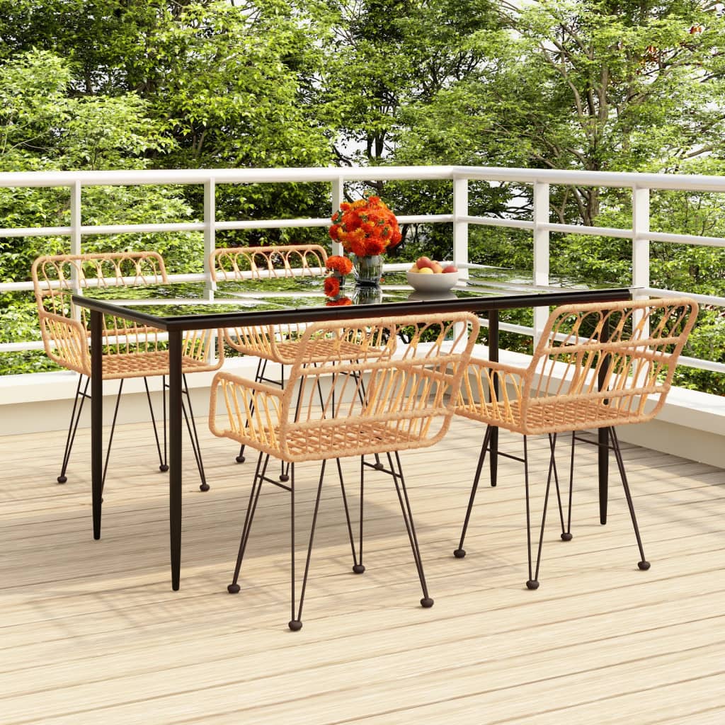 vidaXL Set mobilier de grădină, 5 piese, poliratan vidaXL Set mobilier de grădină, 5 piese, poliratan