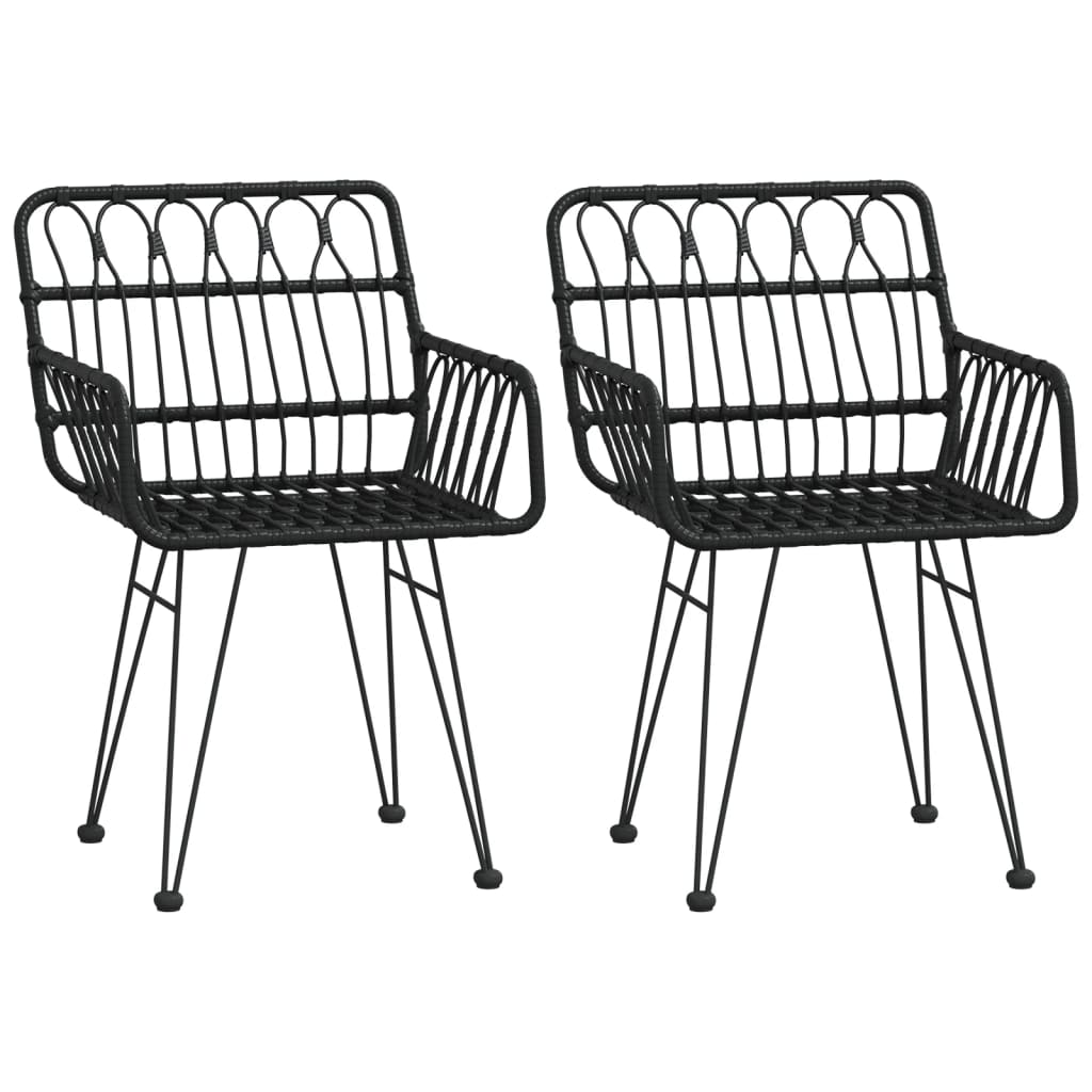 vidaXL Set mobilier de grădină, 3 piese, negru, poliratan vidaXL Set mobilier de grădină, 3 piese, negru, poliratan