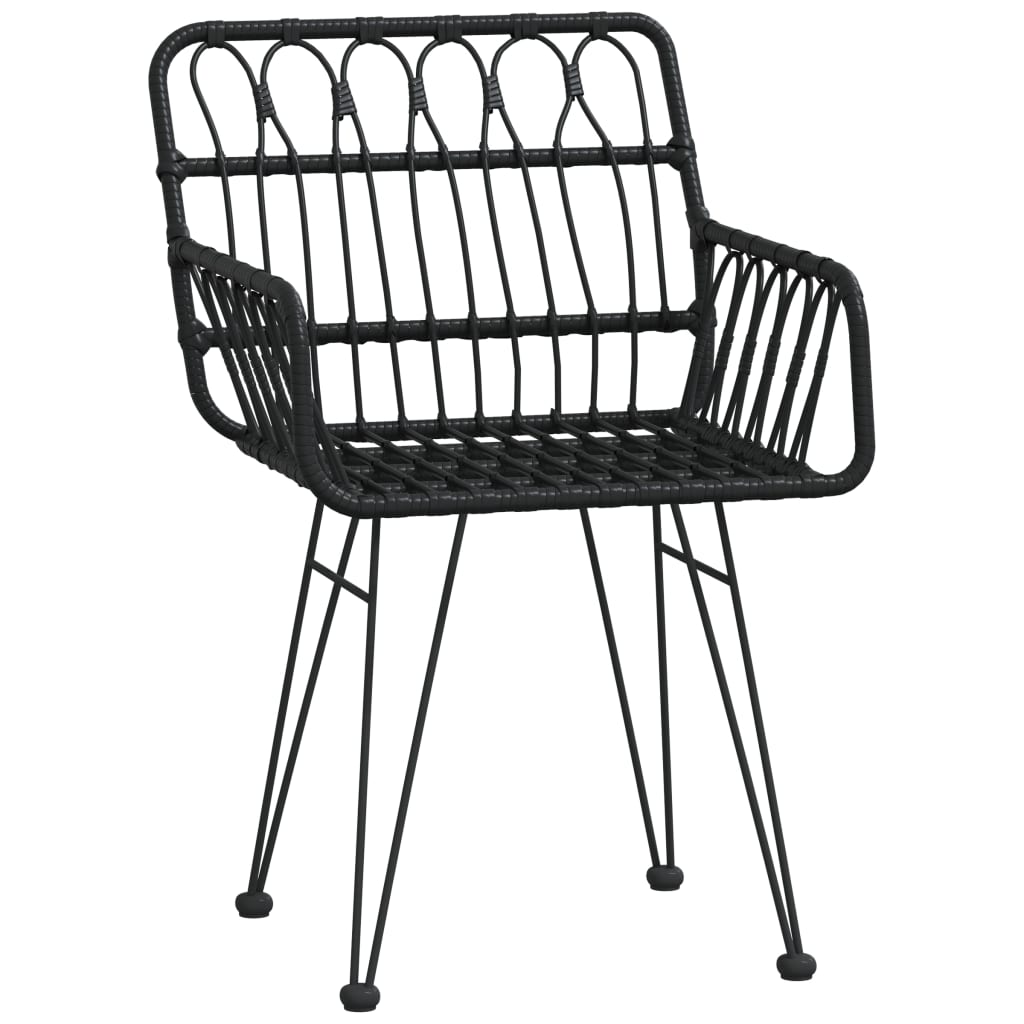 vidaXL Set mobilier de grădină, 5 piese, negru, poliratan