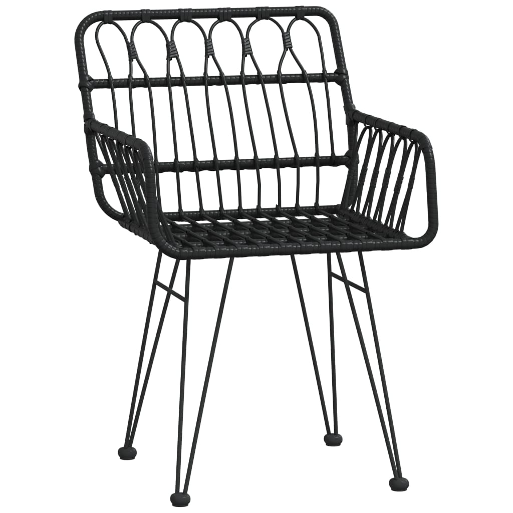 vidaXL Set mobilier de grădină, 5 piese, negru, poliratan