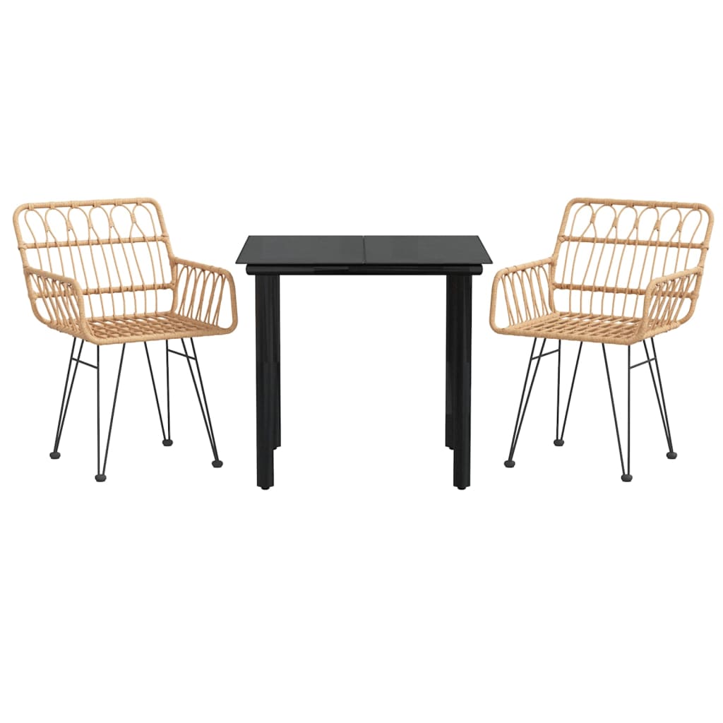 vidaXL Set mobilier de grădină, 3 piese, poliratan vidaXL Set mobilier de grădină, 3 piese, poliratan