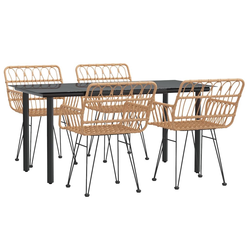 vidaXL Set mobilier de grădină, 5 piese, poliratan