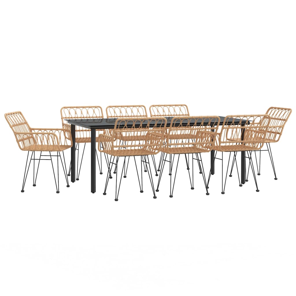 vidaXL Set mobilier de grădină, 9 piese, poliratan vidaXL Set mobilier de grădină, 9 piese, poliratan