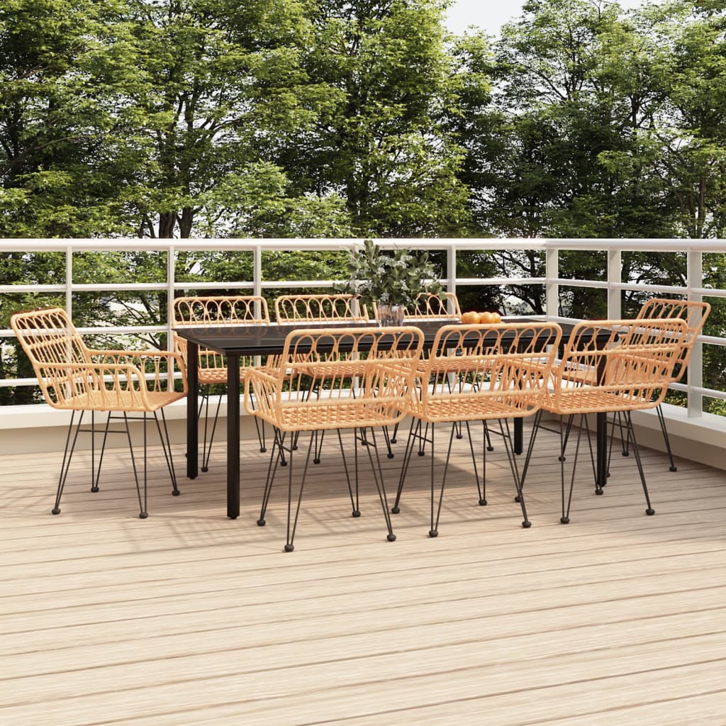 vidaXL Set mobilier de grădină, 9 piese, poliratan vidaXL Set mobilier de grădină, 9 piese, poliratan