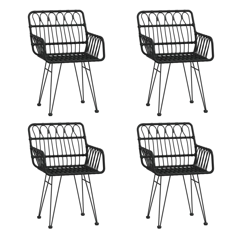 vidaXL Set mobilier de grădină, 5 piese, negru, poliratan vidaXL Set mobilier de grădină, 5 piese, negru, poliratan
