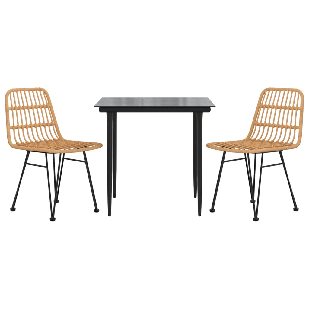 vidaXL Set mobilier de grădină, 3 piese, poliratan vidaXL Set mobilier de grădină, 3 piese, poliratan