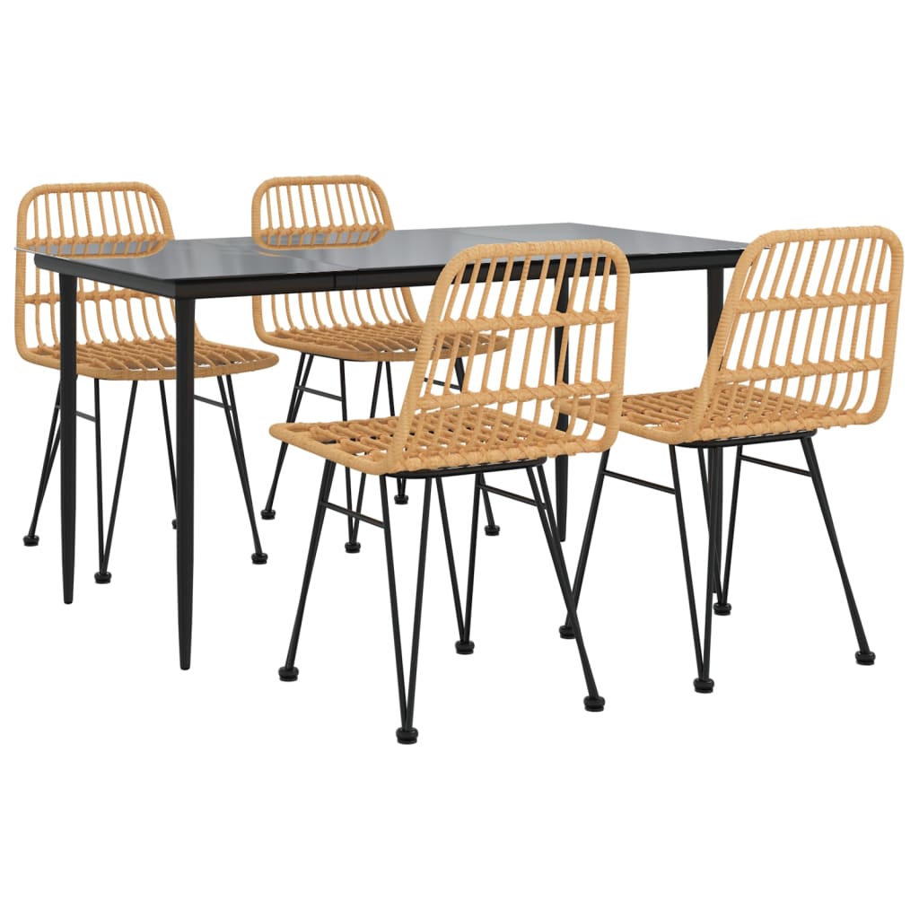 vidaXL Set mobilier de grădină, 5 piese, poliratan vidaXL Set mobilier de grădină, 5 piese, poliratan