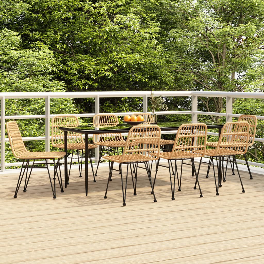 vidaXL Set mobilier de grădină, 9 piese, poliratan vidaXL Set mobilier de grădină, 9 piese, poliratan